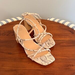 Snakeskin Strappy wooden block heels